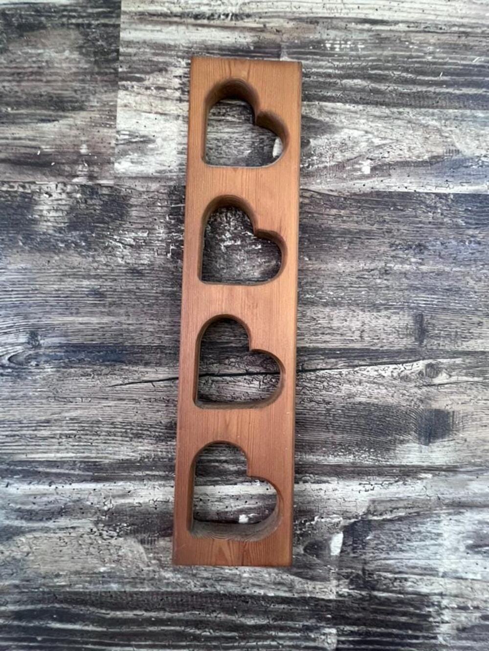 Vintage Wooden Heart Display Shelf | Cottagecore Decor
